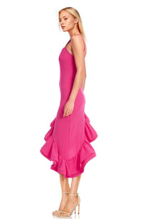 Cha Cha Ruffle Hem Asymetrical Dress