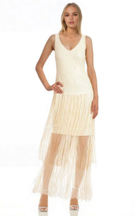 Emilia V Neck Fringe Dress
