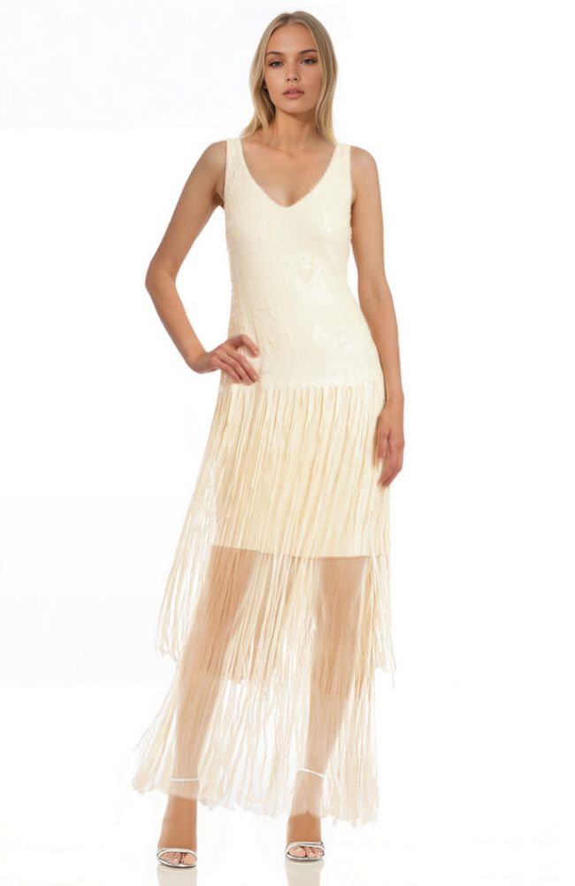 Emilia V Neck Fringe Dress