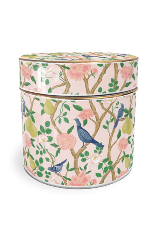 Pink Birds Ceramic Storage Jar