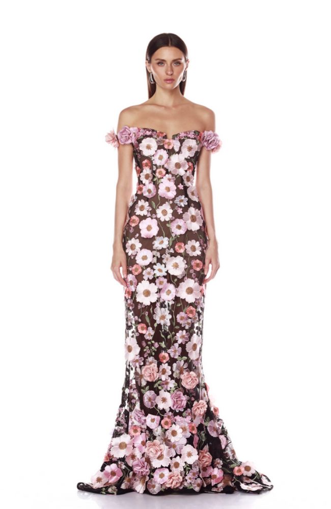 BB-20-011BLKM Jasmine OTS Gown