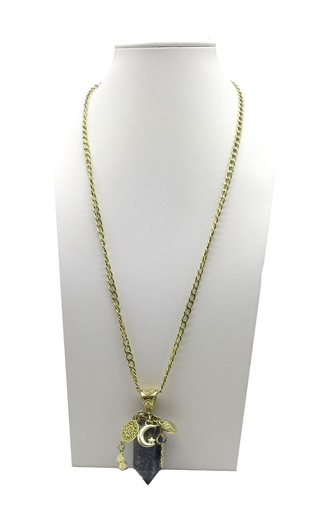 Blue Lapis Stone Charm Necklace