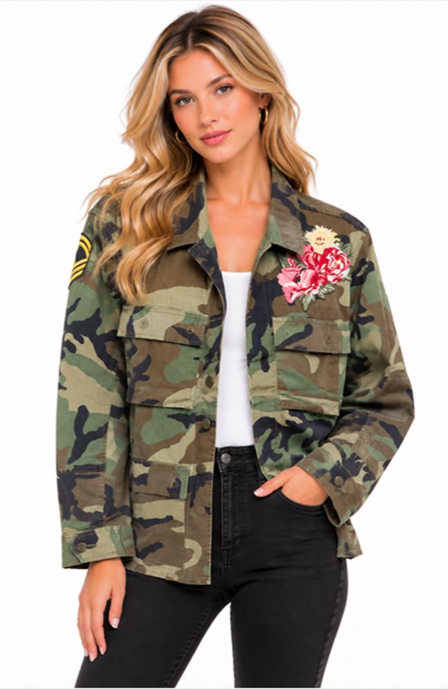 Long Camo Pink Stripe Jacket