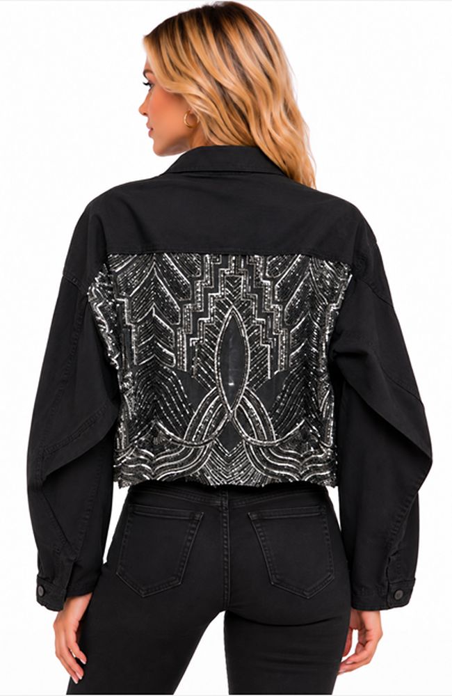 Crop Black Gunmetal Jacket