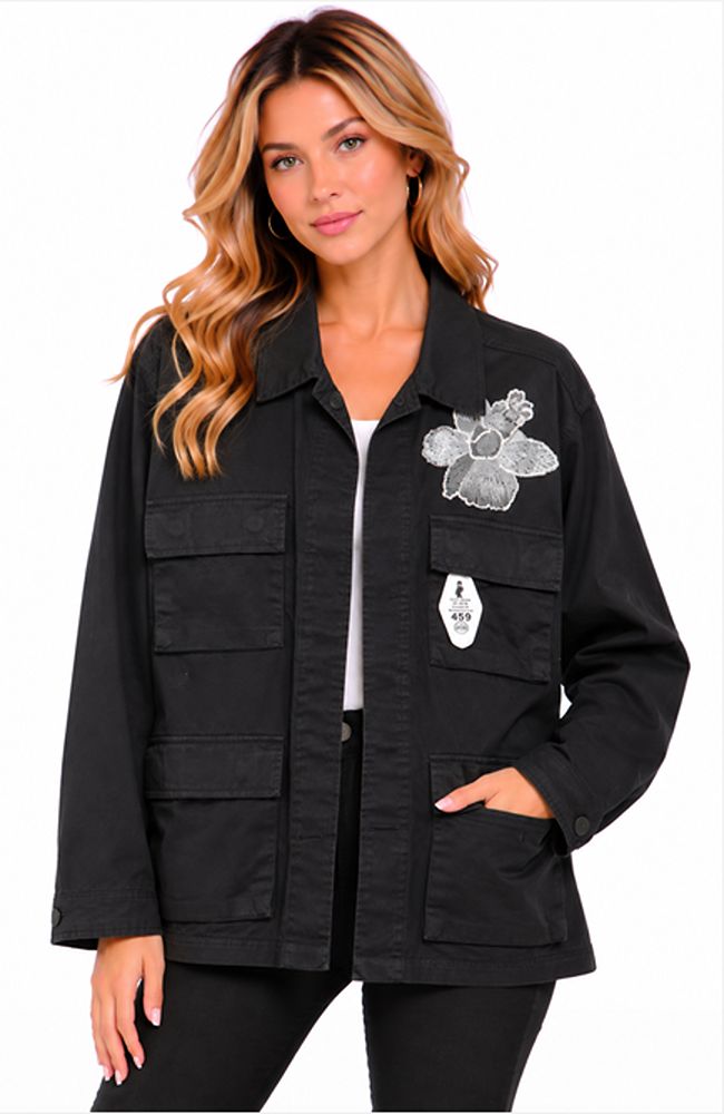 Long Black Silver Pop Jacket
