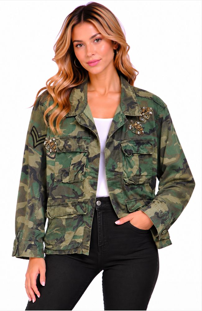 Long Camo Wrinkle Jacket