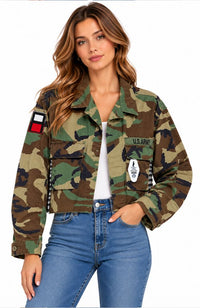 Camo Jacket Houndstooth Back