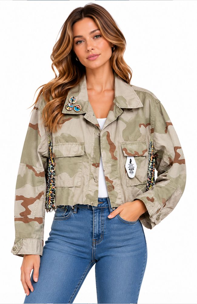 Khaki Camo Jacket Rainbow Tuft