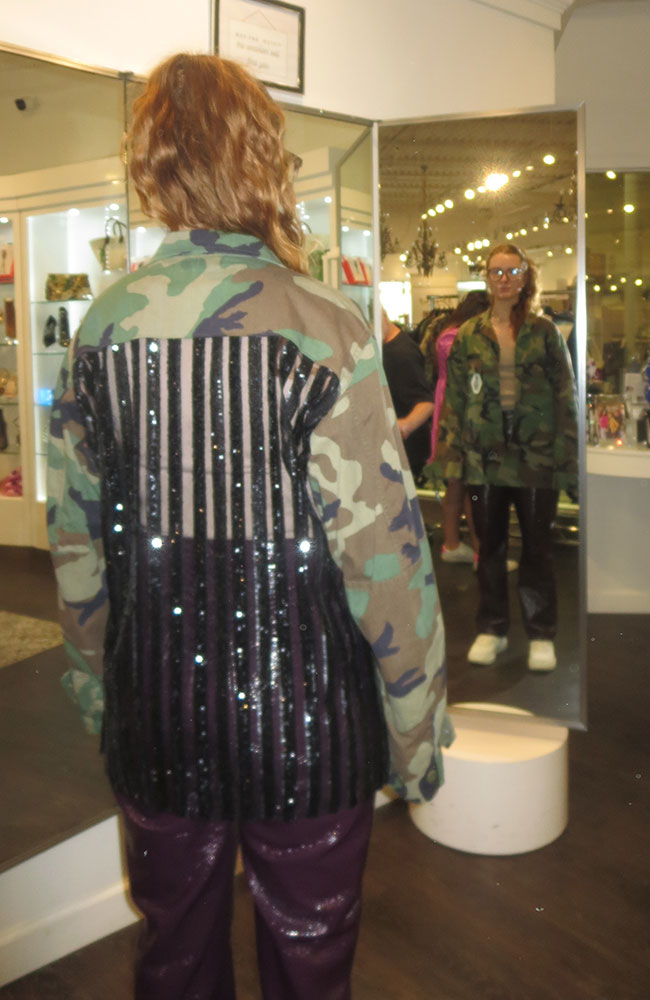 Black Stripe on Camo Jacket Reg