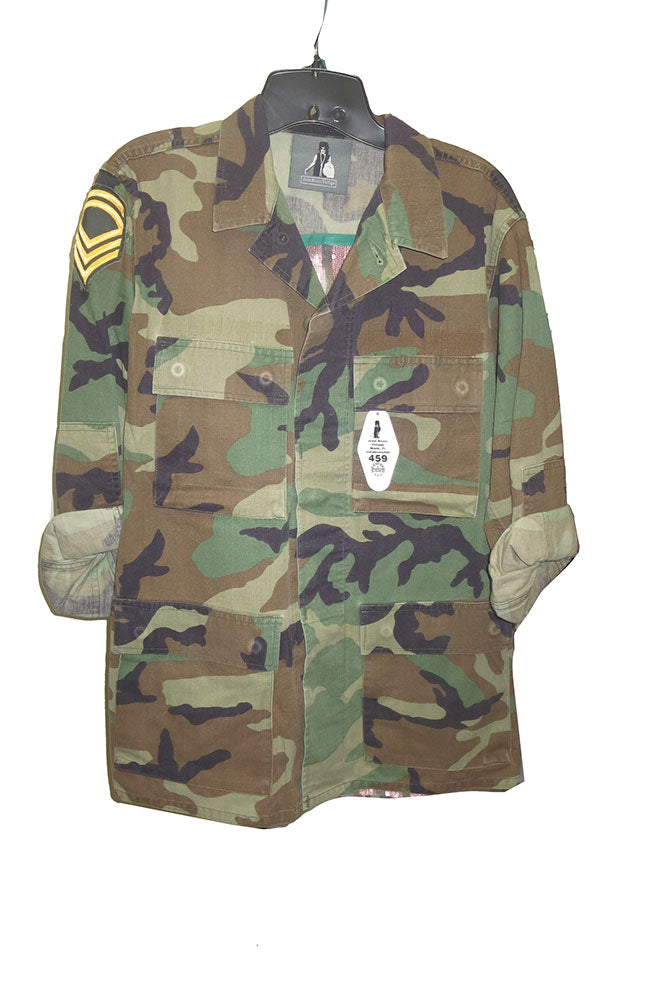 Pink Stripe on Grn Camo Reg