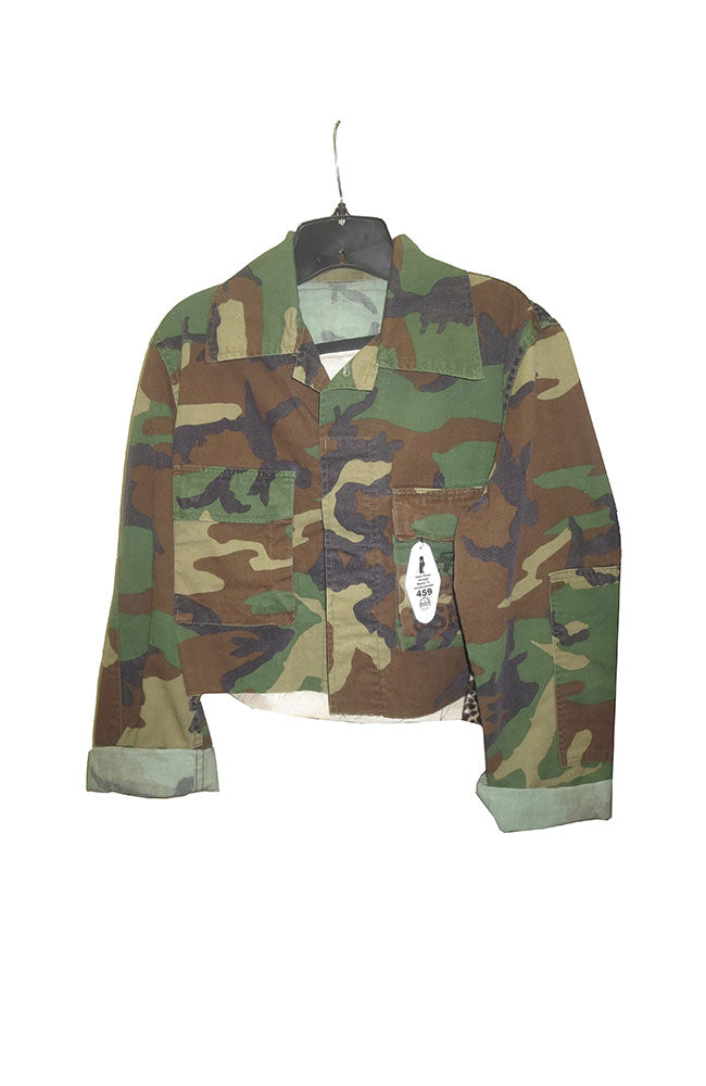 Leopard on Camo Jacket Crop