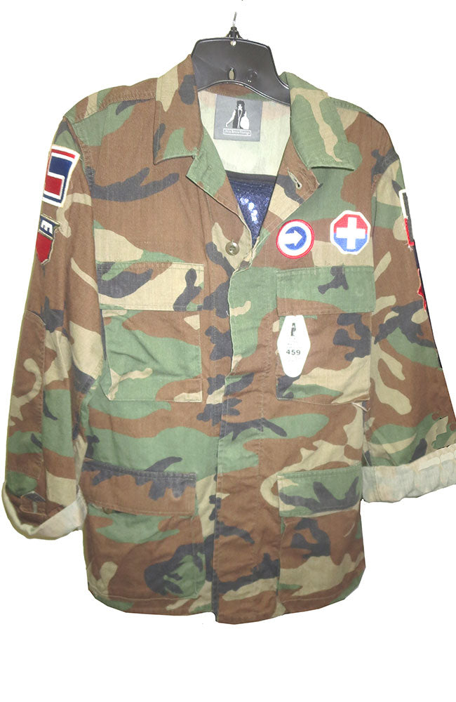 Navy Sequin on Gr Camo Reg