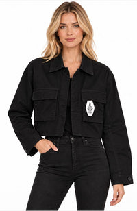Crop Black Lou Herringbone Jacket