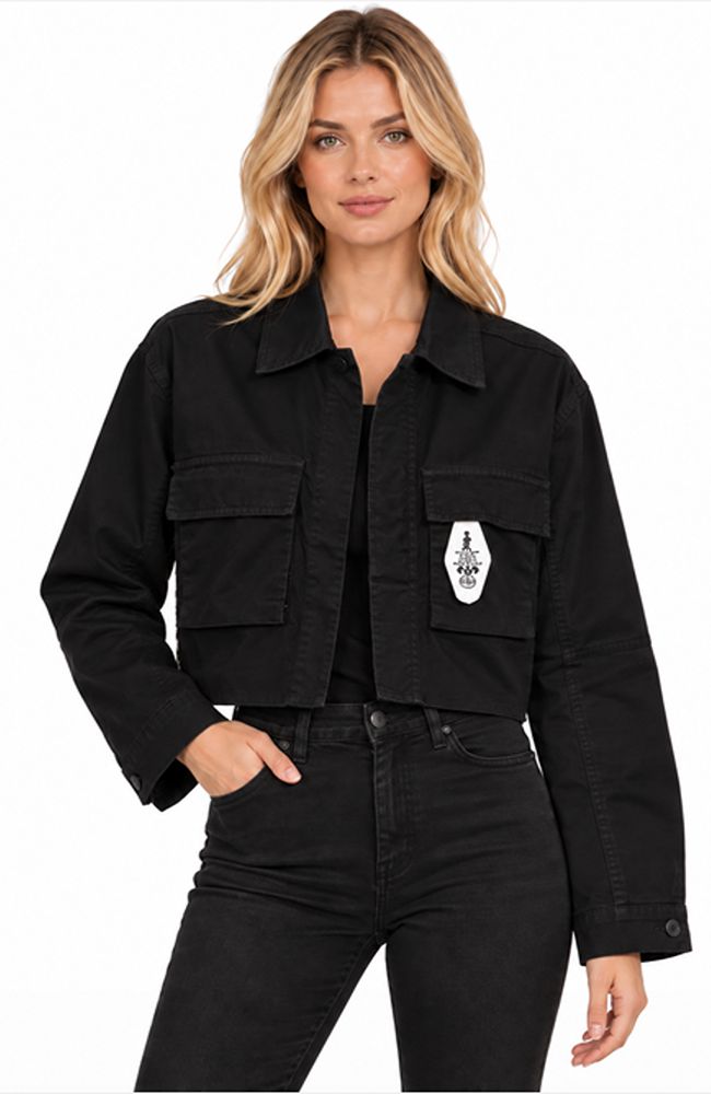 Crop Black Lou Herringbone Jacket
