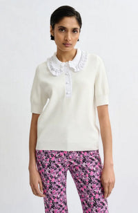 Jewelry Embroidered Knit Polo