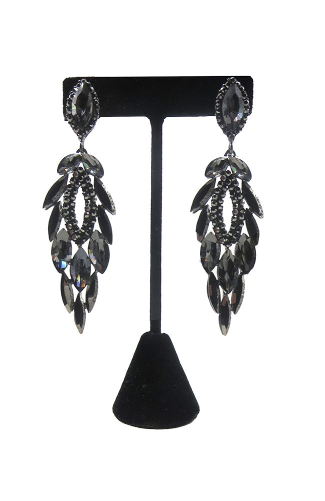 Gunmetal Marquise Earrings