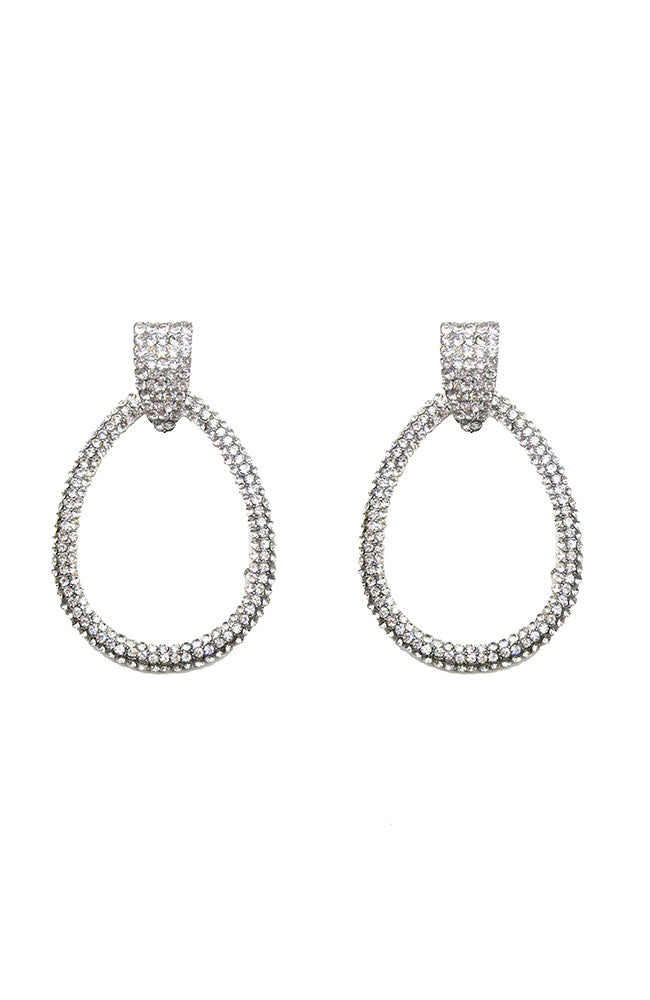 Slv Crystal Open Drop Earrings