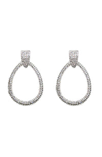 Slv Crystal Open Drop Earrings