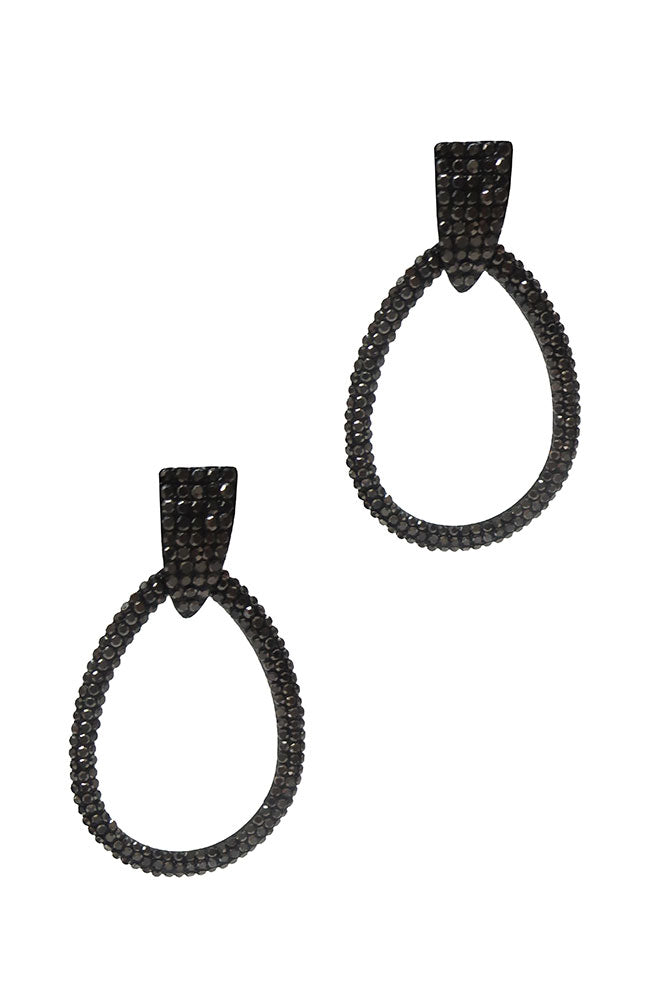 Gunmetal Pave Teardrop Earring