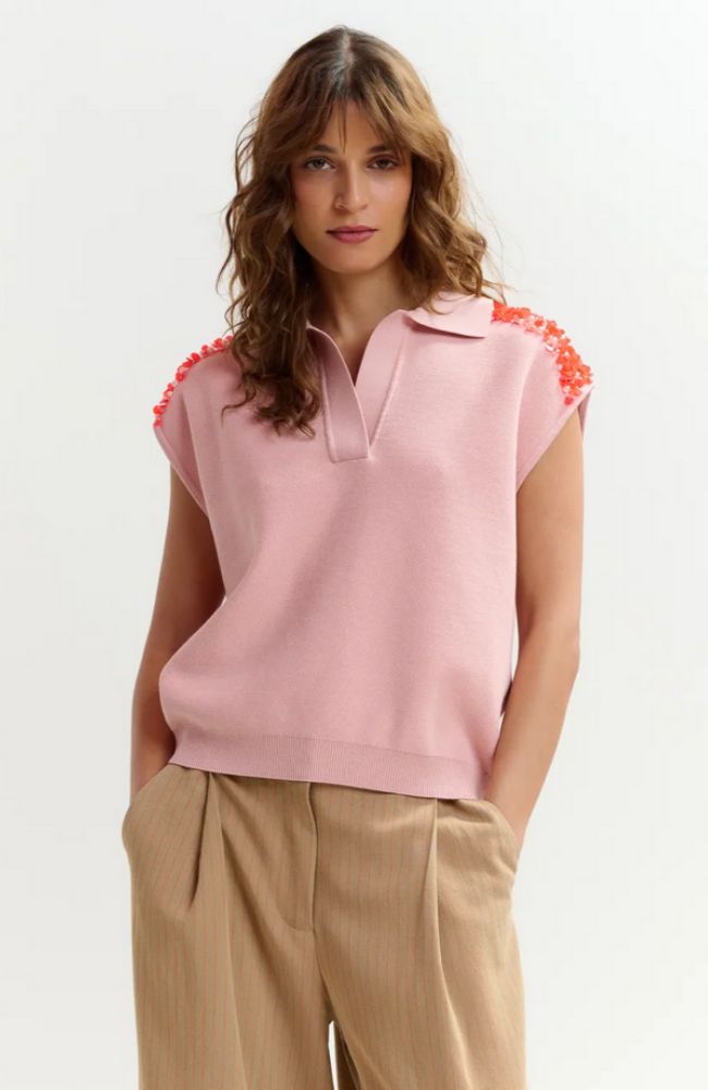 Joline Embroidered Knit Polo