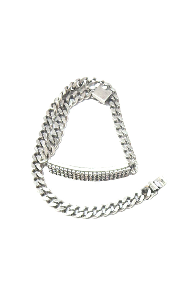 Antique Silver Double Wrap ID Bracelet