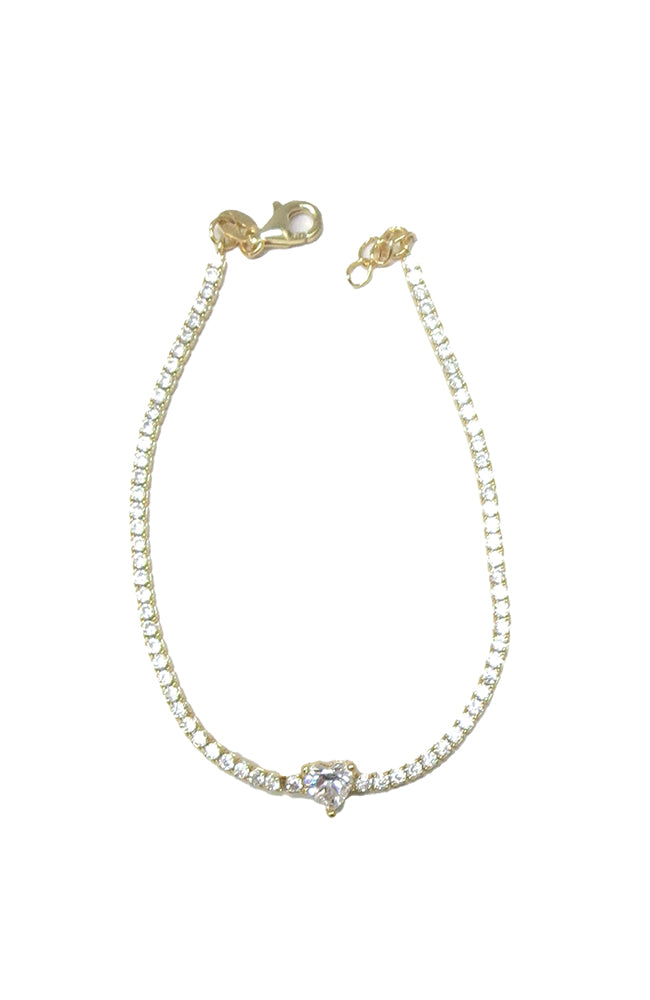Bracelet with Heart Center Stone