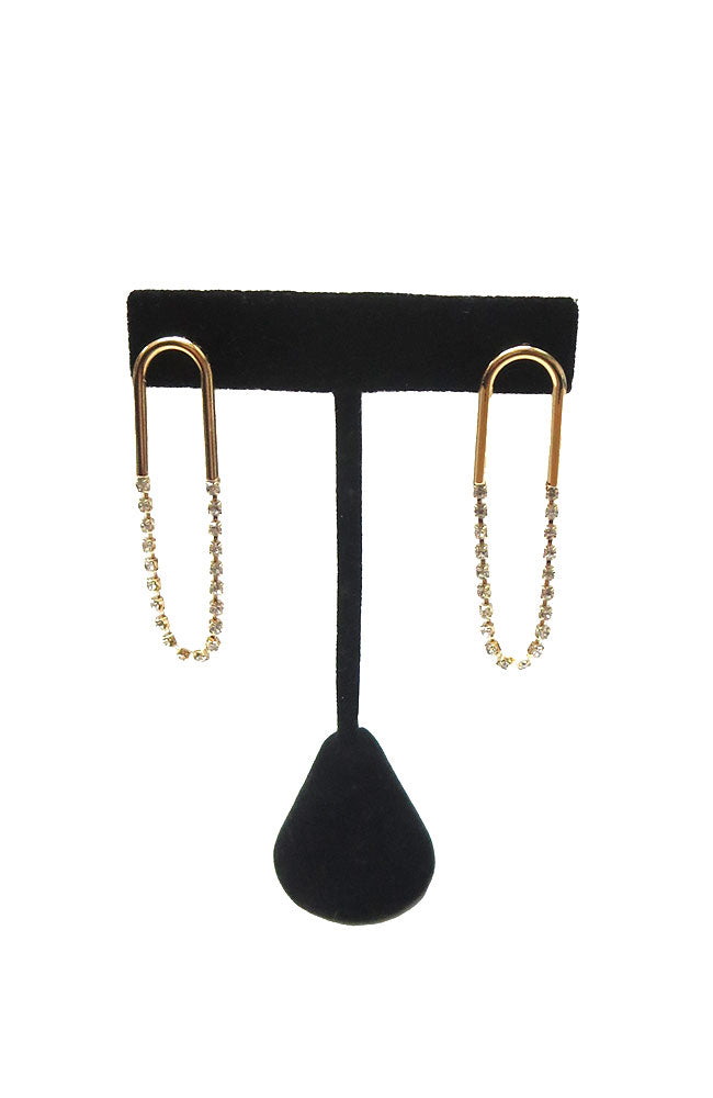 18k Gold Plate CZ Oval Earring