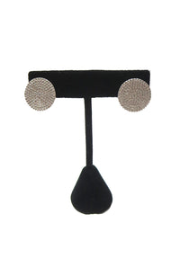 Large Sterling Silver Pave CZ Disc Earring