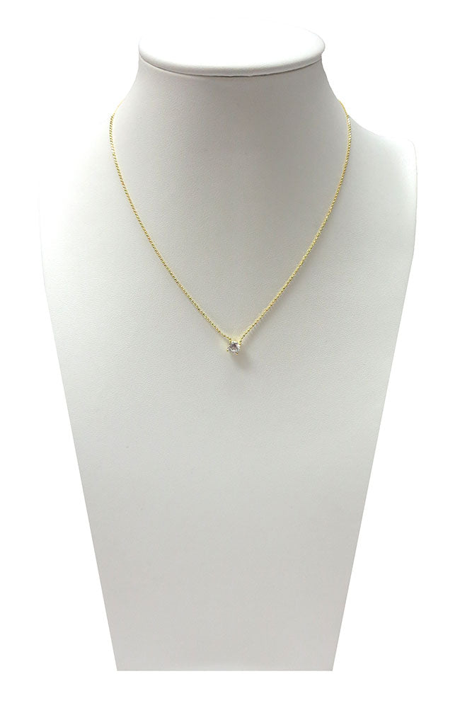 Sterling Slv Round CZ Nk