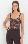 Gigi Lace Bodysuit in Brown Beige