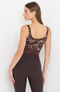 Gigi Lace Bodysuit in Brown Beige