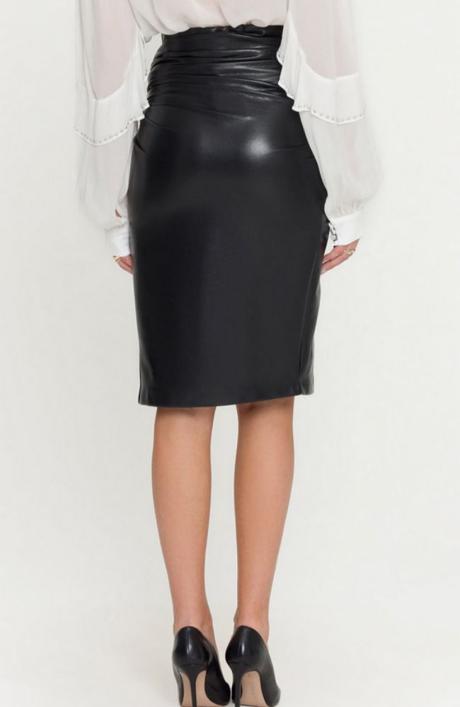 Regina Studded Vegan Leather Skirt