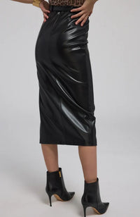 Kiva Vegan Leather Midi Skirt