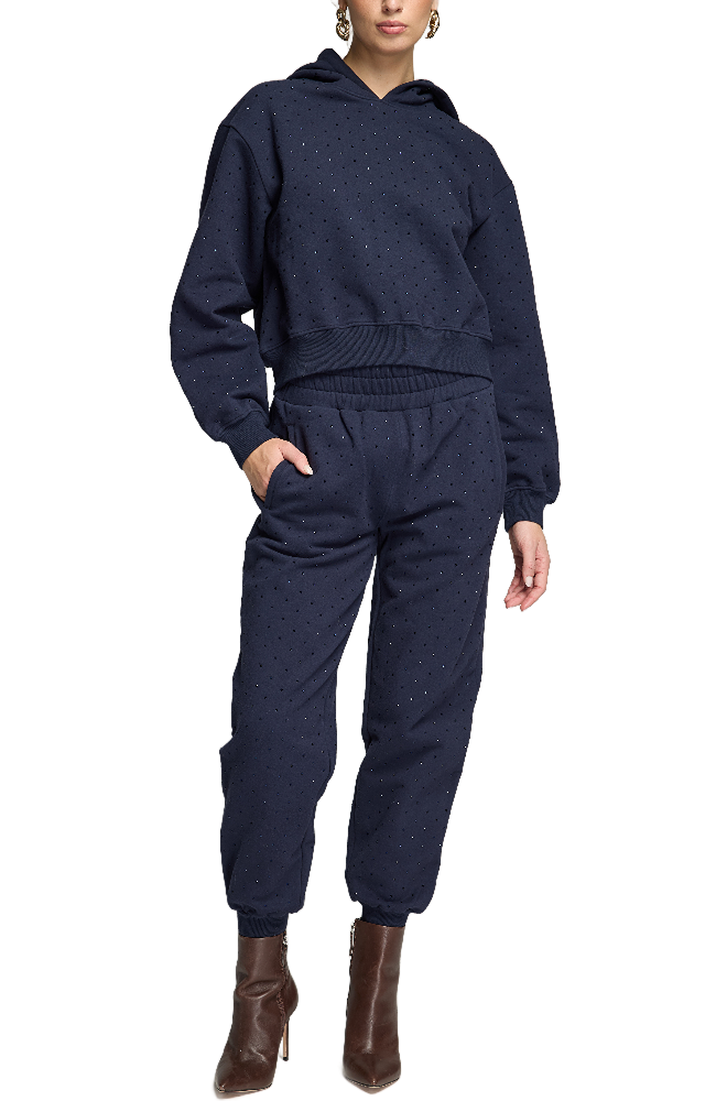 Ruel Crystal Sweatpant in Navy