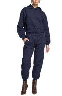 Renae Crystal Hoodie in Navy