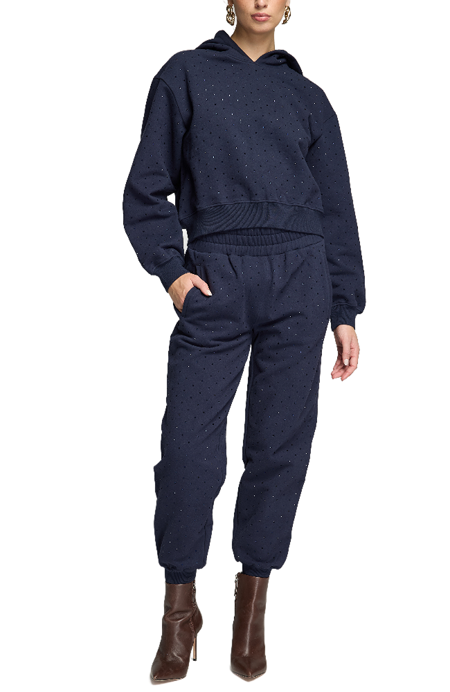 Renae Crystal Hoodie in Navy