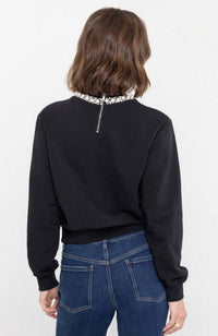 Jill Pearl Crystal Embellished Sweatshirt