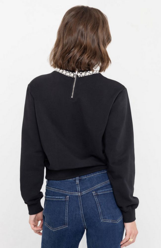 Jill Pearl Crystal Embellished Sweatshirt