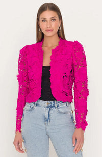 Bondi 3D Lace Jacket in Hibiscus