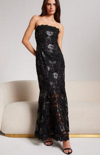 Mirelle Vegan Leather Lace Dress