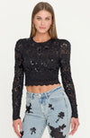 Safia Sequin Lace Top