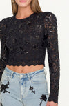 Safia Sequin Lace Top