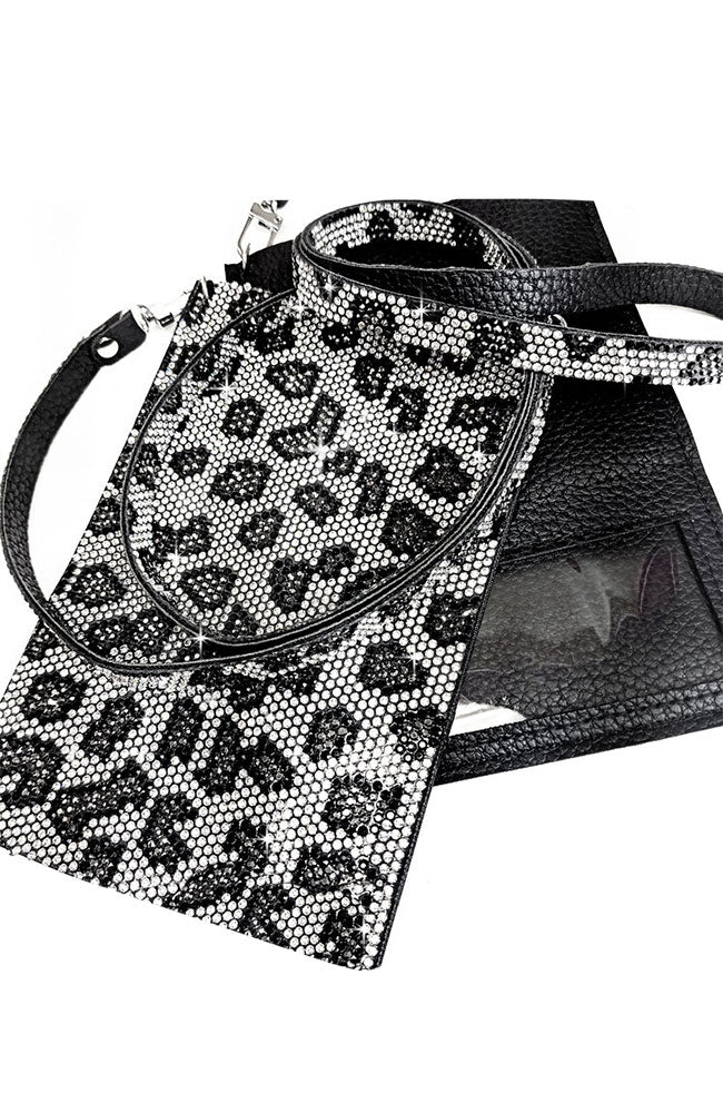 BB Cell Phone Purse Snow Leopard Silver