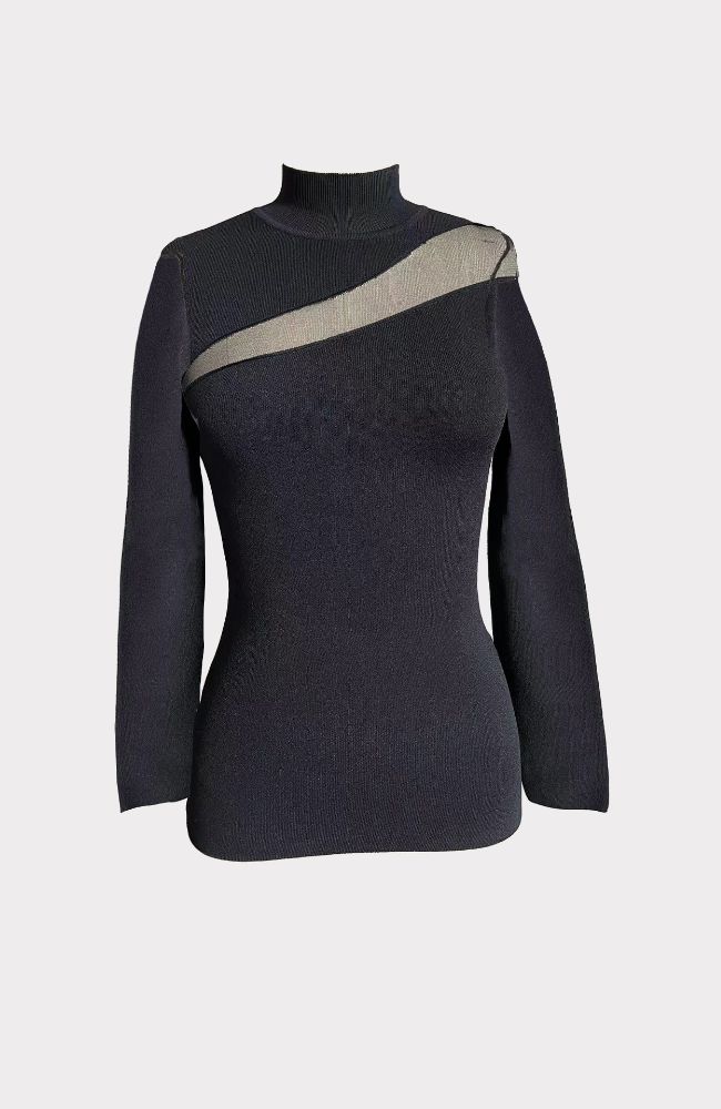 Sheer Cut Out Longsleeve Top
