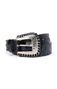 Brisa Laced Croc Emb Belt