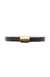 Milou Domed Croc Emb Belt in Chocolate