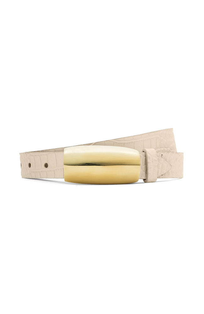 Marlowe Leather Belt in Vintage White