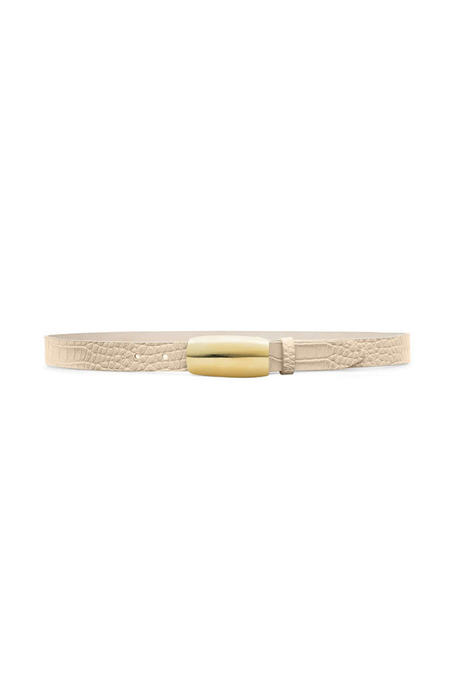 Marlowe Leather Belt in Vintage White