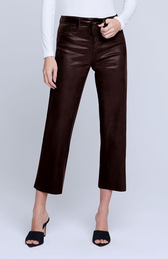 Wanda HR Crop Wide Leg in Dark Java Coated