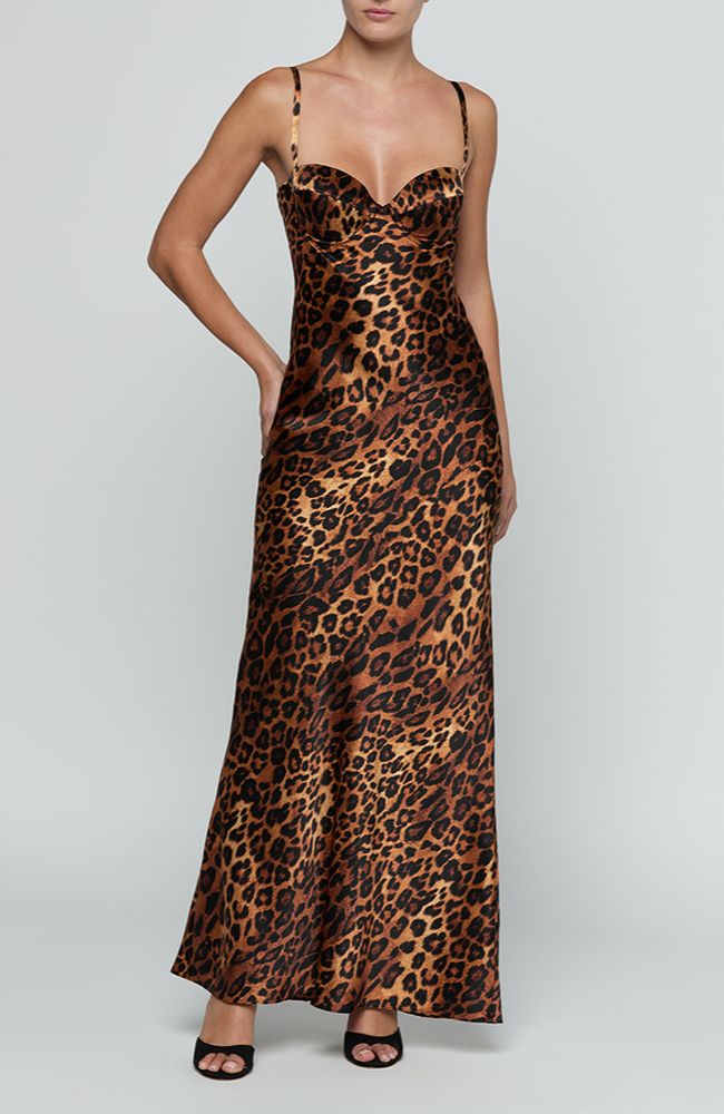 Sayla Bias Cut Maxi in Javan Leopard